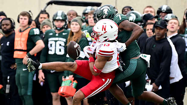 NU vs. MSU 2023 - Malcolm Hartzog almost intercepts